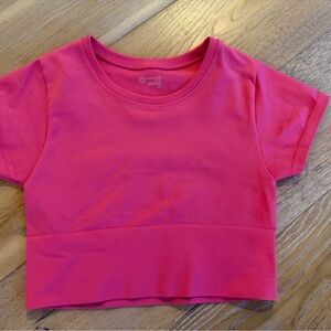 Aerie Bright Pink Crop Top size Small